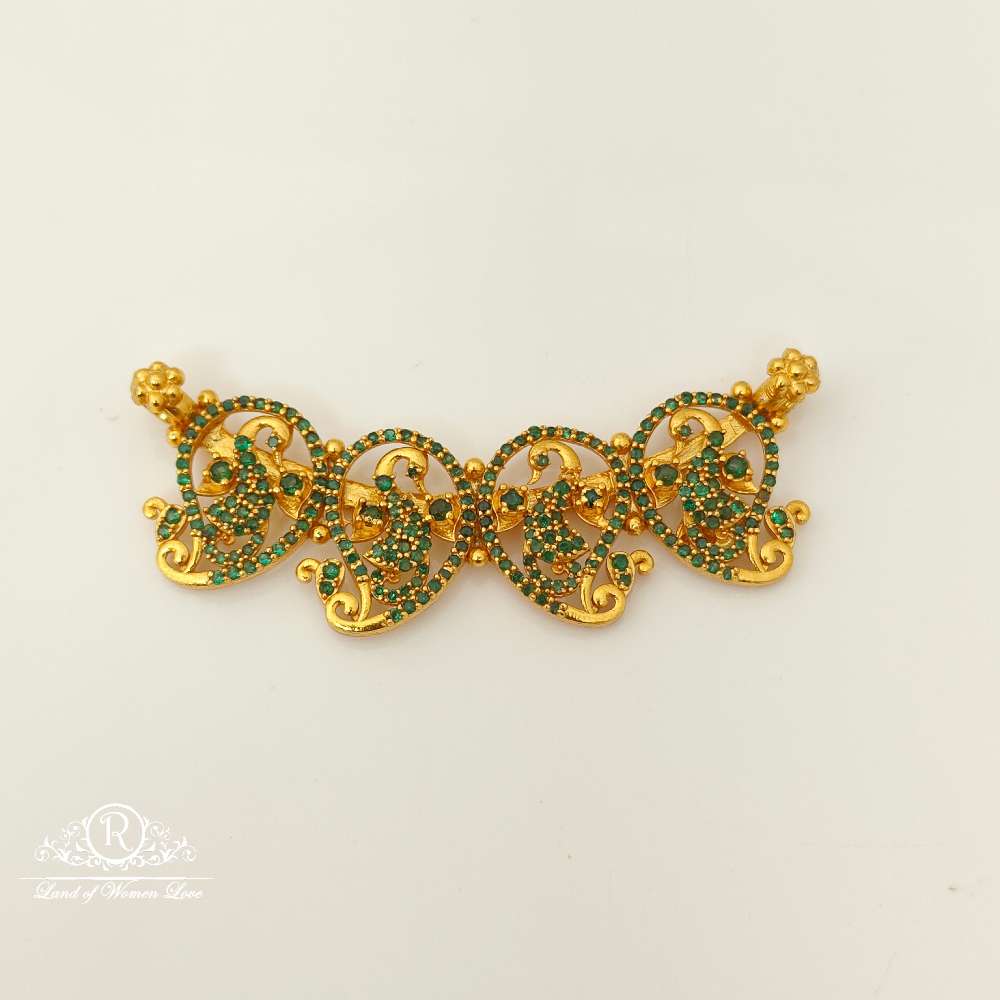 silver peacock design green stone mala locket-rc87-60p10 92.5 silver ramala jewelry / ramala collections