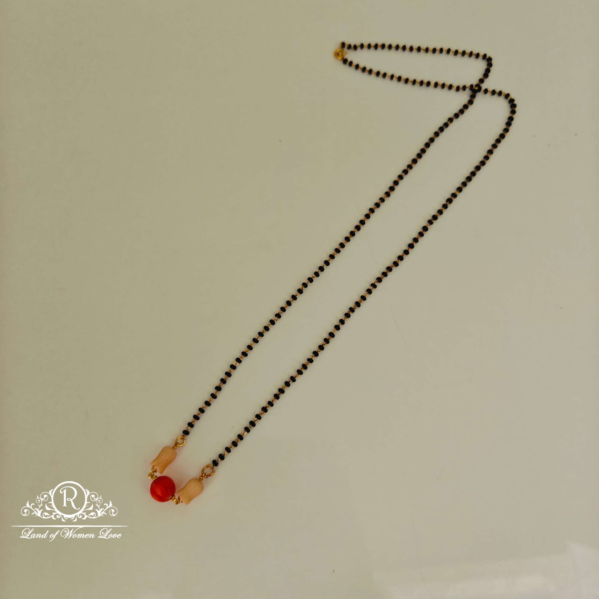 simple and cute silver black beads with tulip and pumpkin beads -rch647 92.5 silver ramala jewelry / ramala collections
