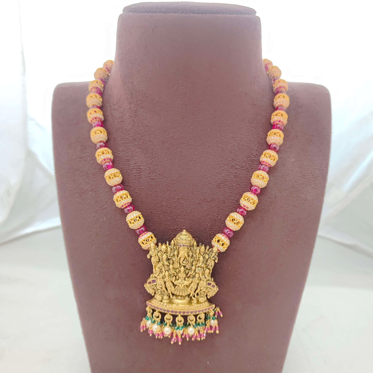 Silver CZ-stone balls chain-RCH336