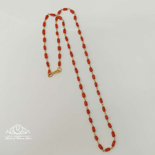 chain silver coral beads design chain-rch570 coral 92.5 silver ramala jewelry / ramala collections