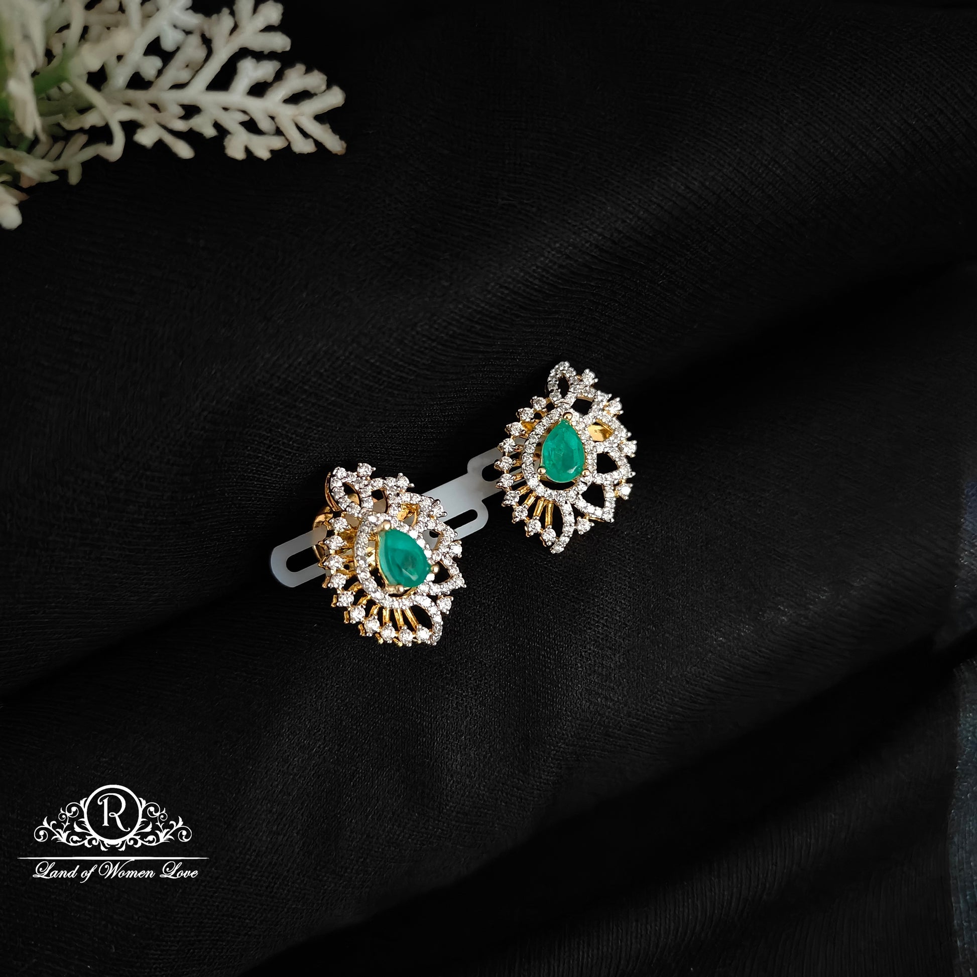 earrings silver cz- stone earrings cz 92.5 silver ramala jewelry / ramala collections