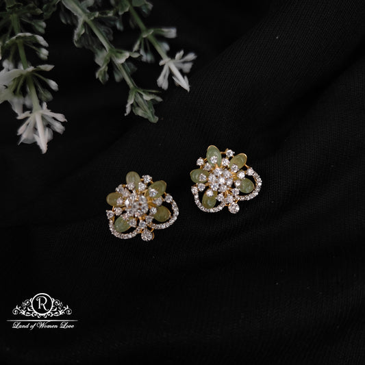 earrings 92.5 silver flower design amaya beads diamond finishing earrings 92.5 silver ramala jewelry / ramala collections