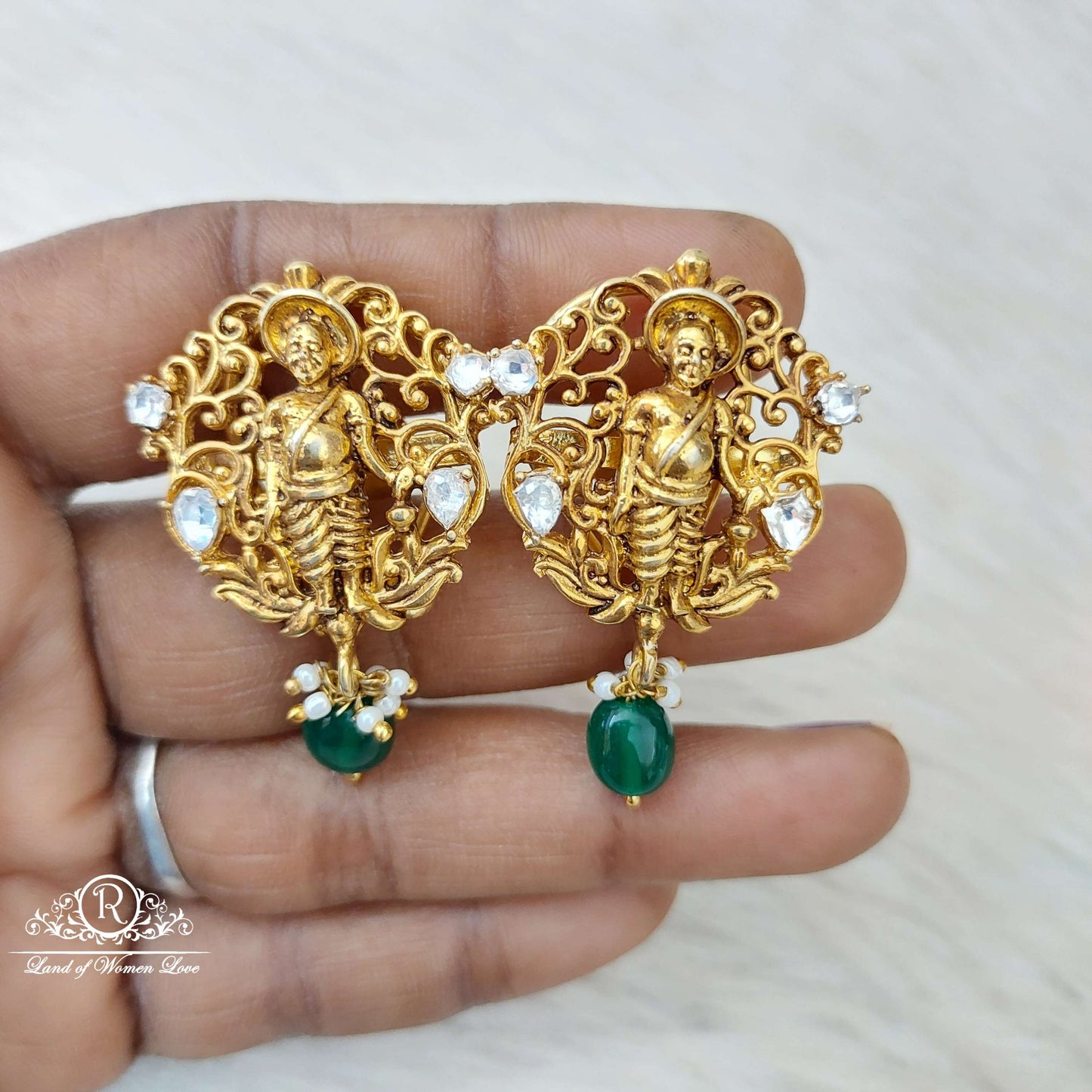 Silver Dhasavatharam Design Necklace With Earrings-S761762