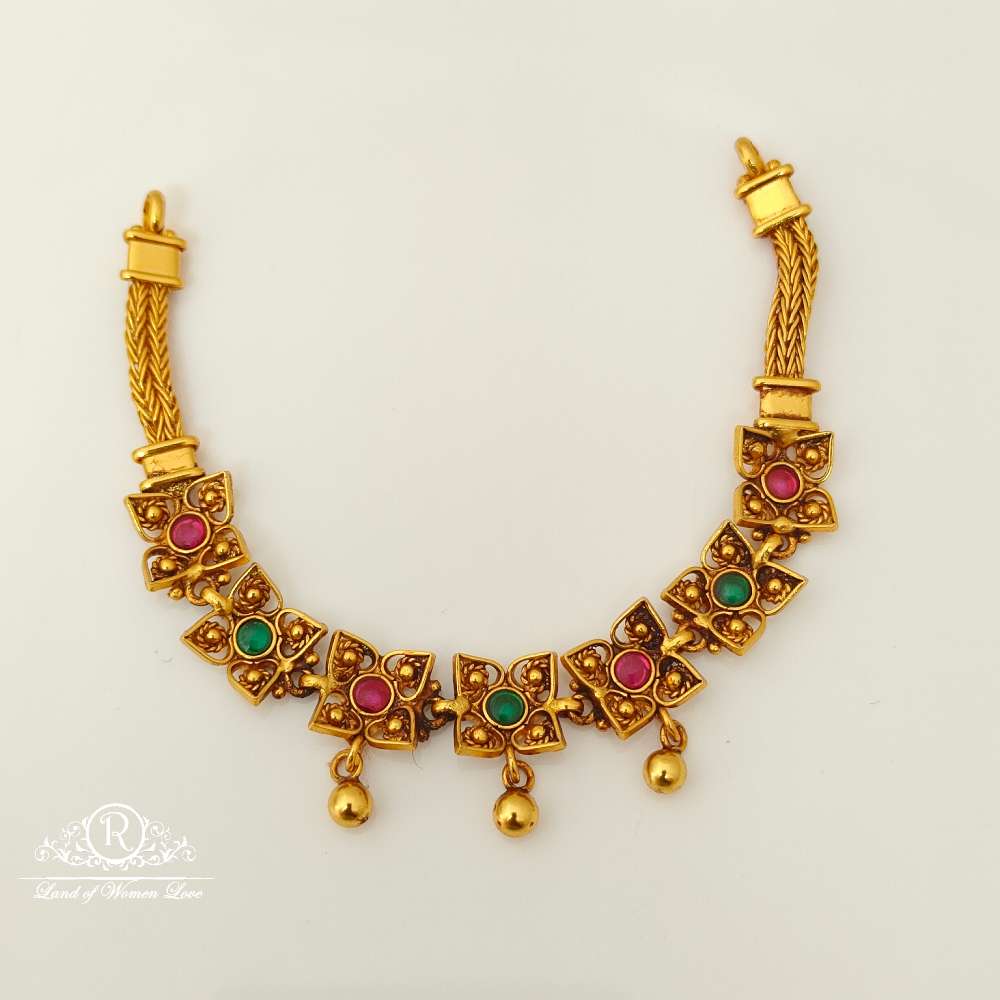 silver flower design chocker-rc87-60p16 92.5 silver ramala jewelry / ramala collections