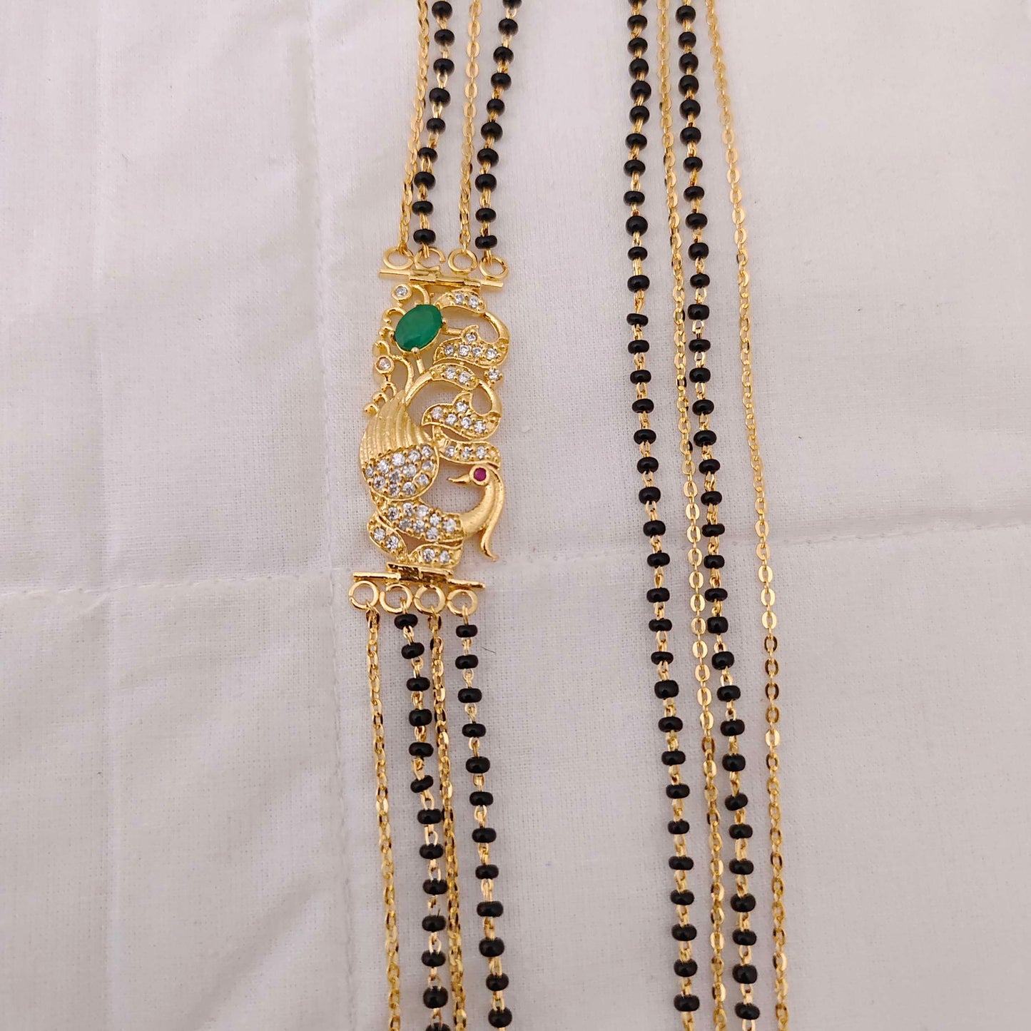 Silver CZ-gold polish chandhraharam designs -RCD121