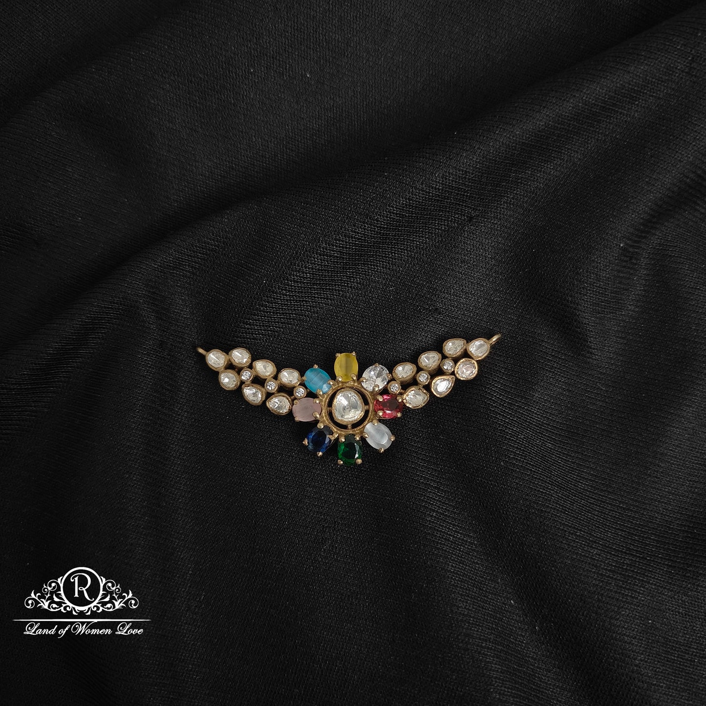 92.5 silver multi coloured victorian mala locket-rcm164 92.5 silver ramala jewelry / ramala collections