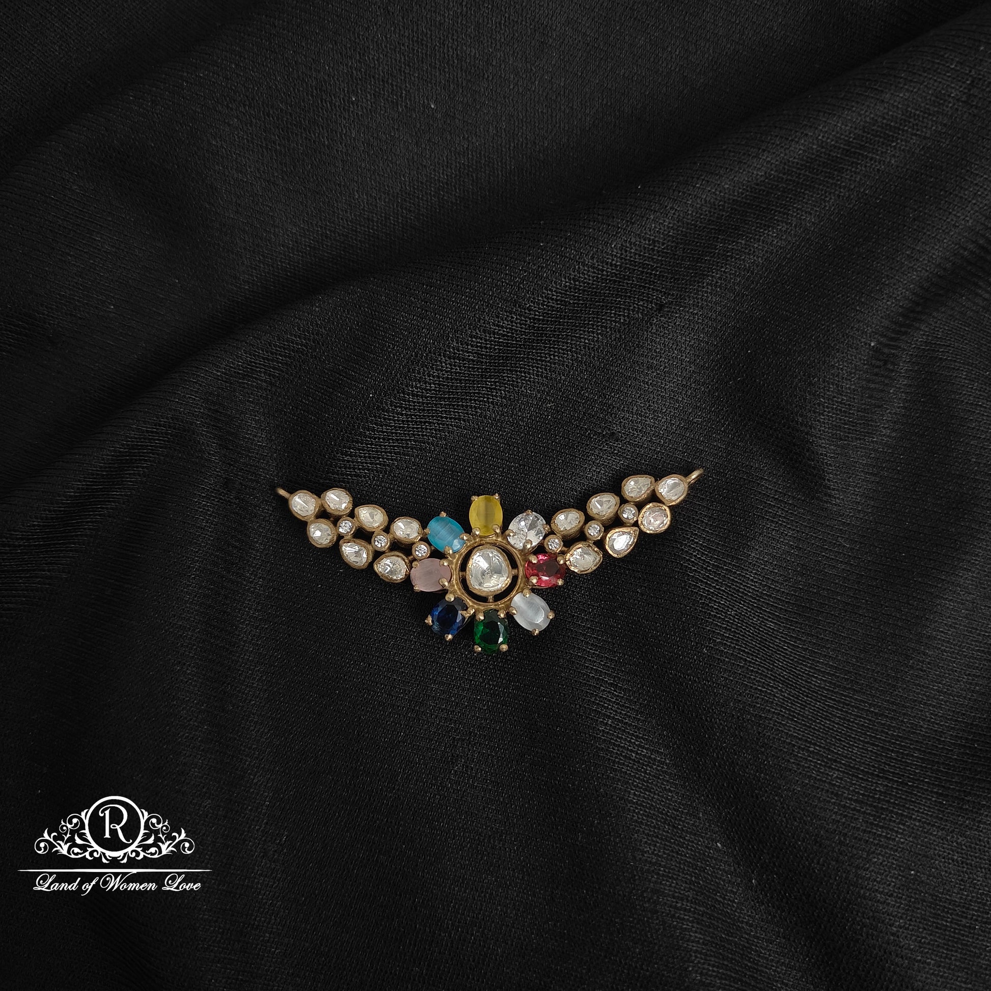 92.5 silver multi coloured victorian mala locket-rcm164 92.5 silver ramala jewelry / ramala collections