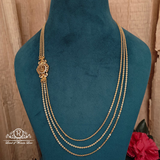 haram 92.5 silver lakshmi devi locket chandra haram - rch974 92.5 silver ramala jewelry / ramala collections