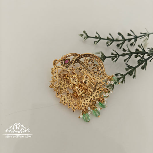 Lord Krishna Design Silver Pendant-RCH705