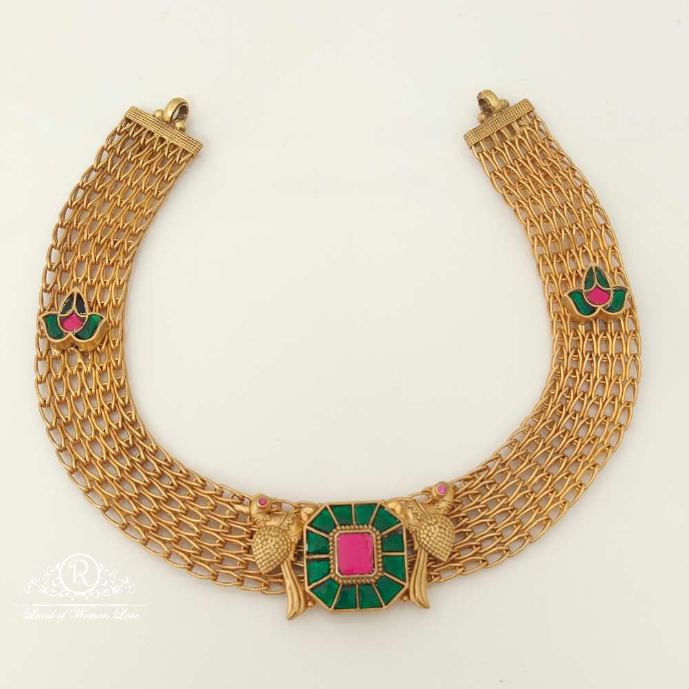 necklace silver kundan model peacock design necklace-rc87-75p52 kundan 92.5 silver ramala jewelry / ramala collections