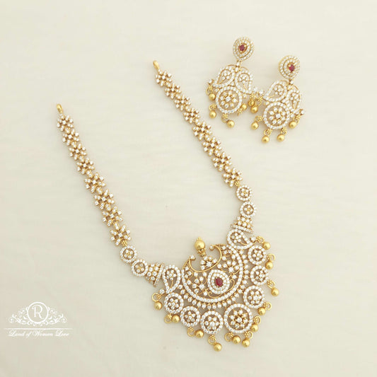 earrings silver cz- necklace with earrings-c097c104 cz 92.5 silver ramala jewelry / ramala collections