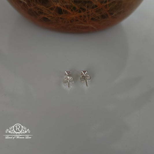 92.5 Silver  pale pink coloured  studs-RCHS34-1