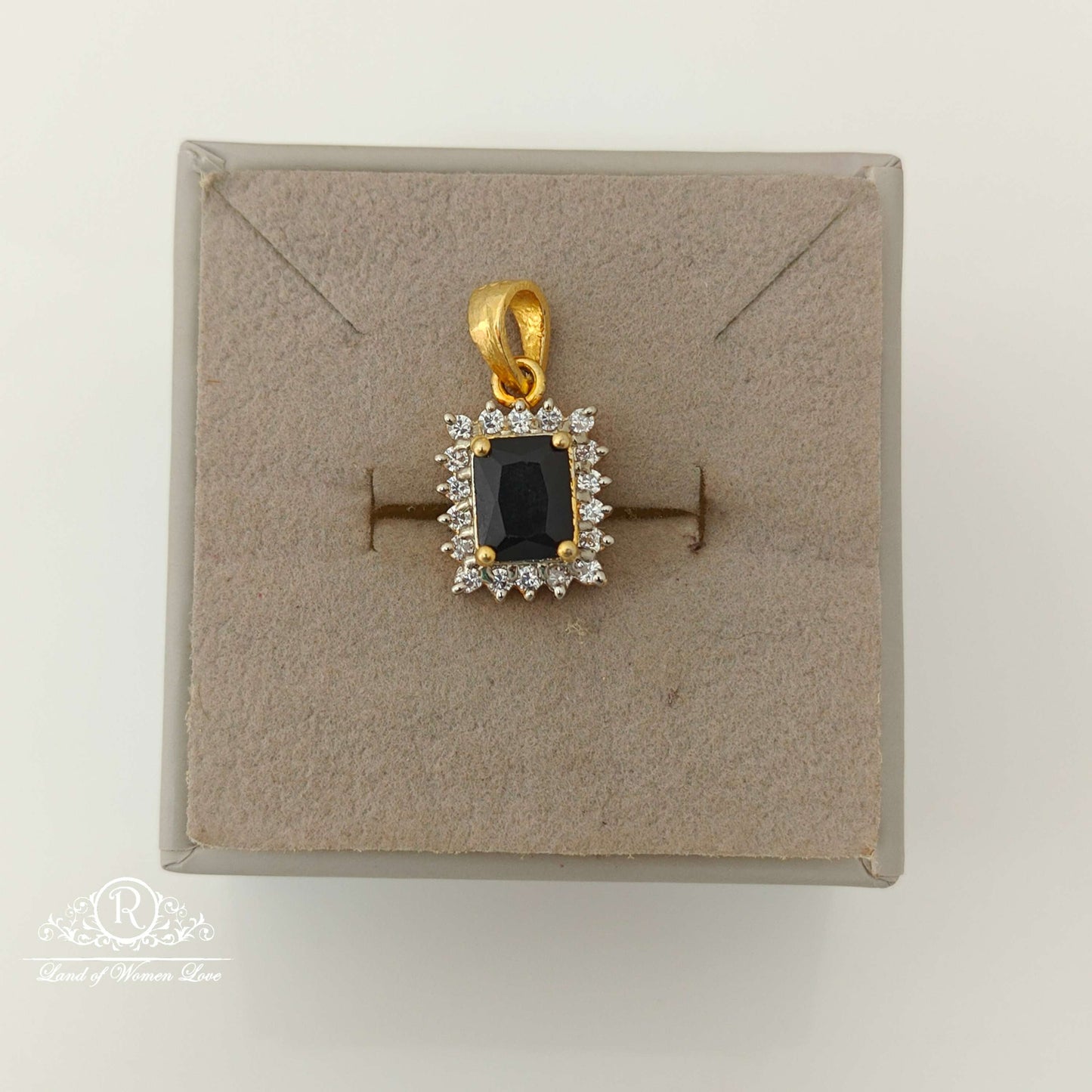 stud silver cz- black stone design locket-rcv291 cz 92.5 silver ramala jewelry / ramala collections