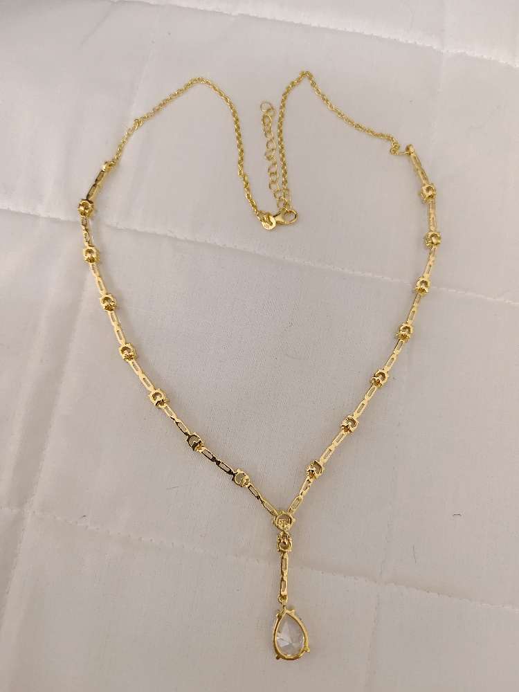 Silver CZ- White Stones Necklace With Matching Earrings-RCES27RCES28