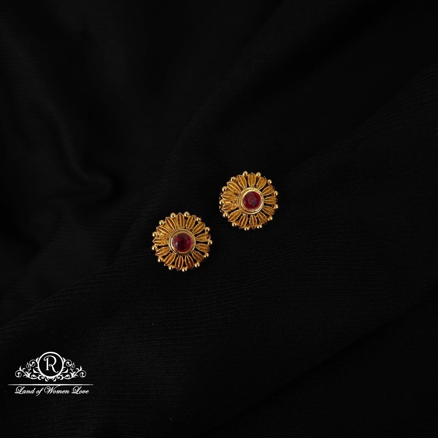 stud 92.5 silver flower design stud earrings-rck273 92.5 silver ramala jewelry / ramala collections