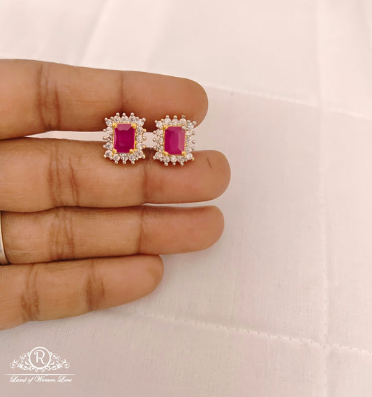 stud silver kempu stone stud earrings-v057 92.5 silver ramala jewelry / ramala collections