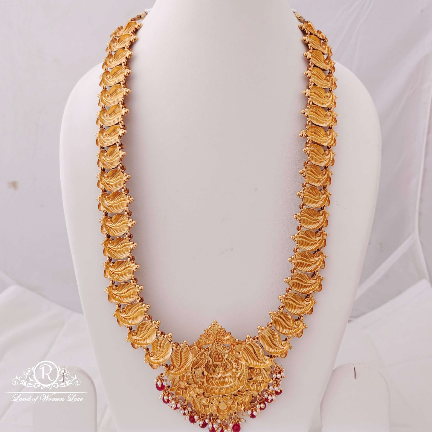 Silver  gold polish Lakshmi Devi haram designs -RCJR325