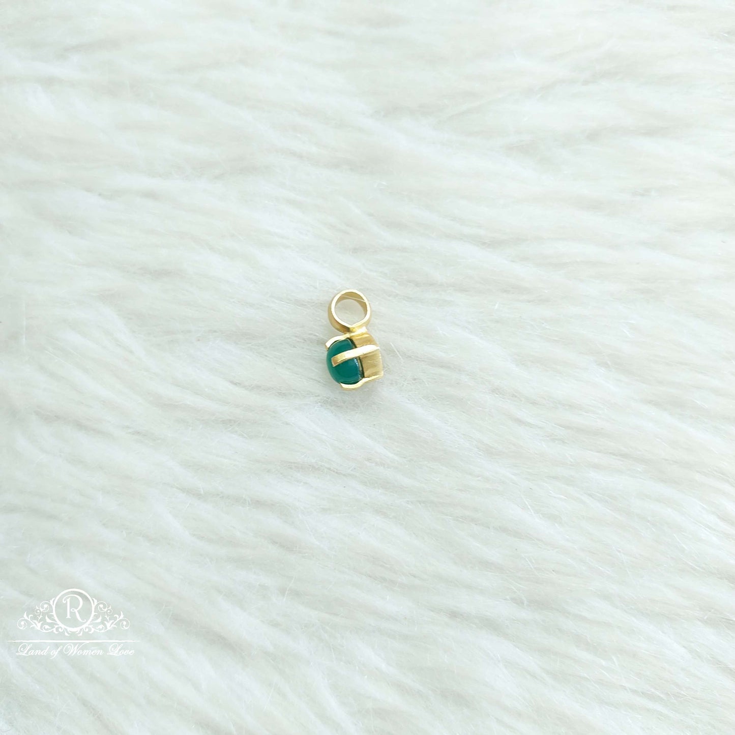 Silver Small Green Stone Locket-SA569