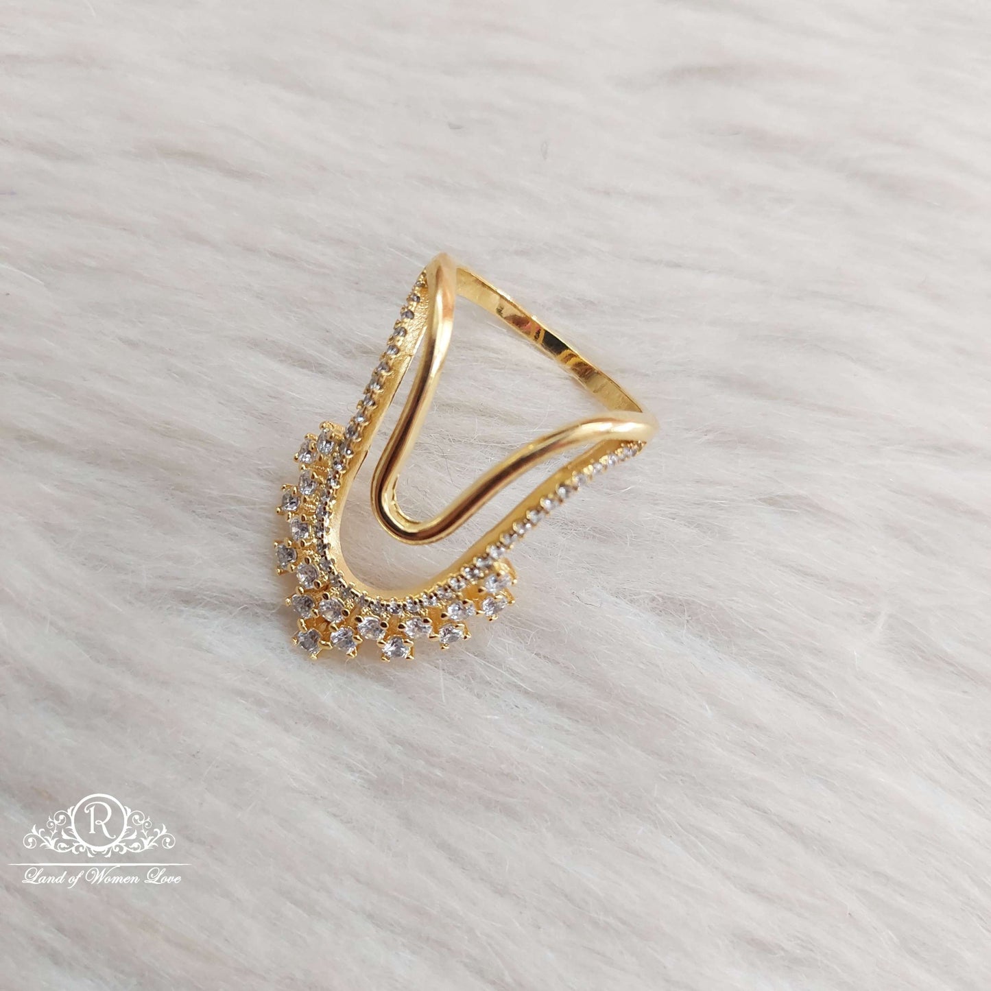 Silver CZ- Stones Finger Ring-SA112