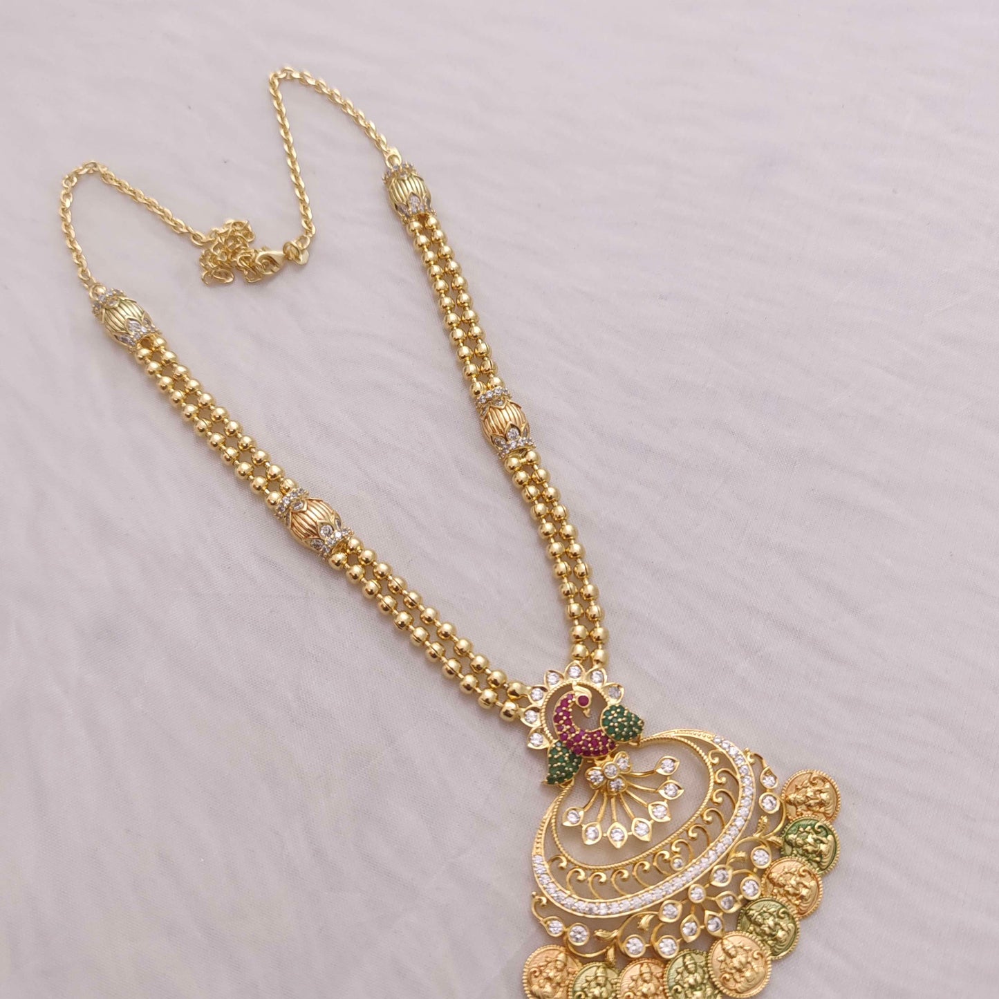 Silver peacock necklace -RCT08