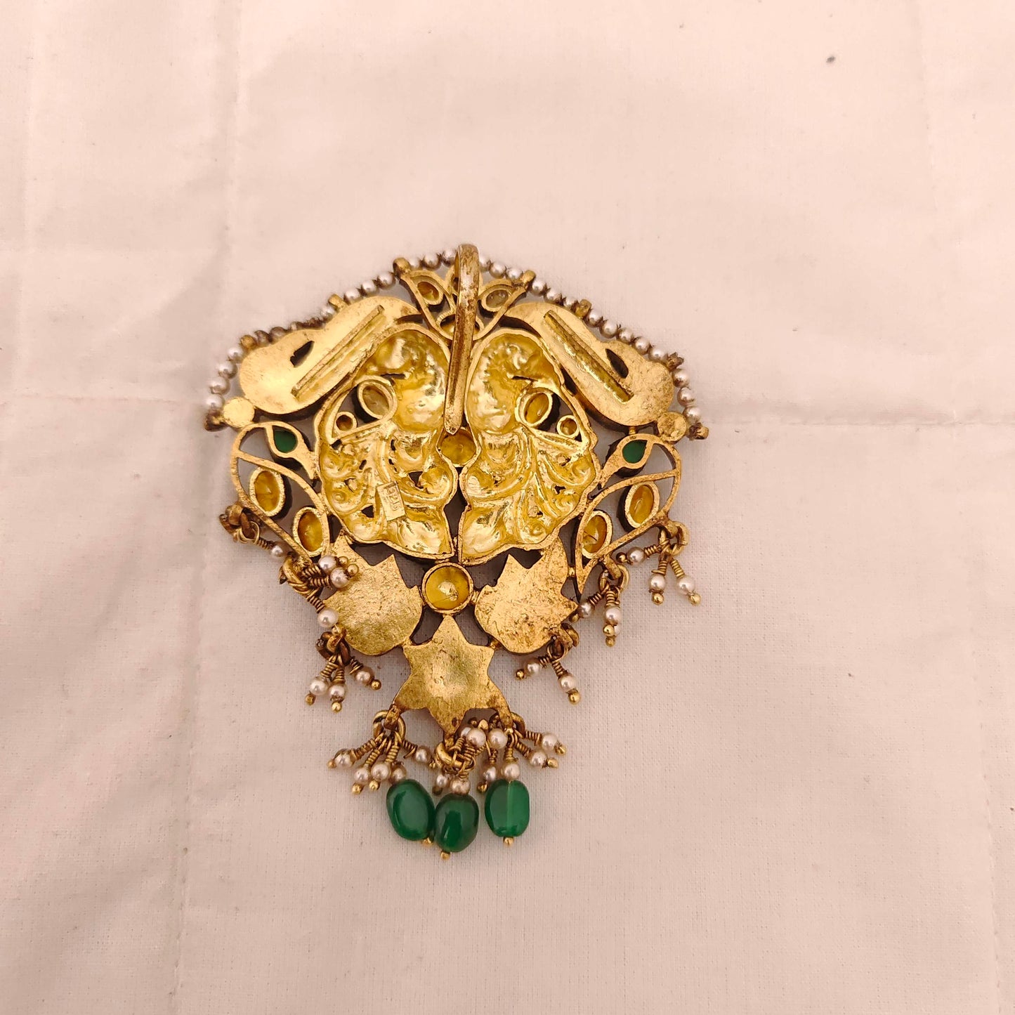 Silver CZ-gold polish locket design -RCM565