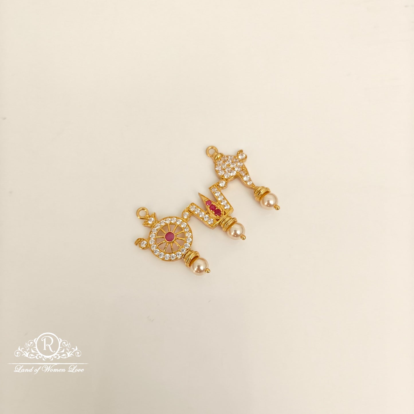 92.5 silver simple and cute shanku chakra mala locket 92.5 silver ramala jewelry / ramala collections