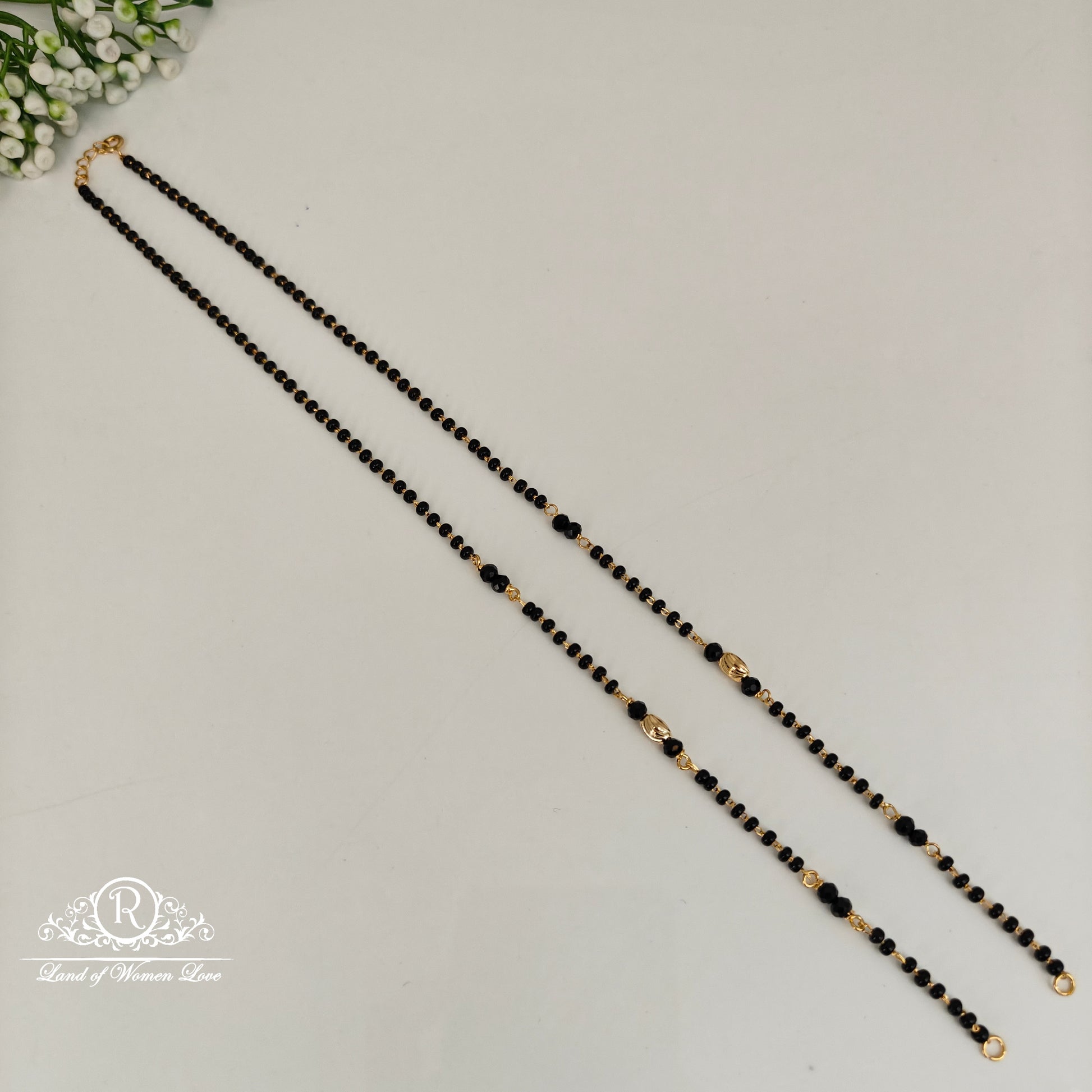 92.5 silver simple and cute black beads 92.5 silver ramala jewelry / ramala collections