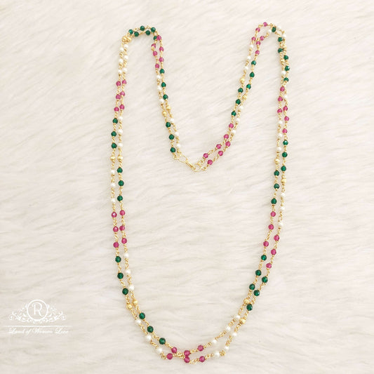 Silver Multicolour Beads Chain-H059