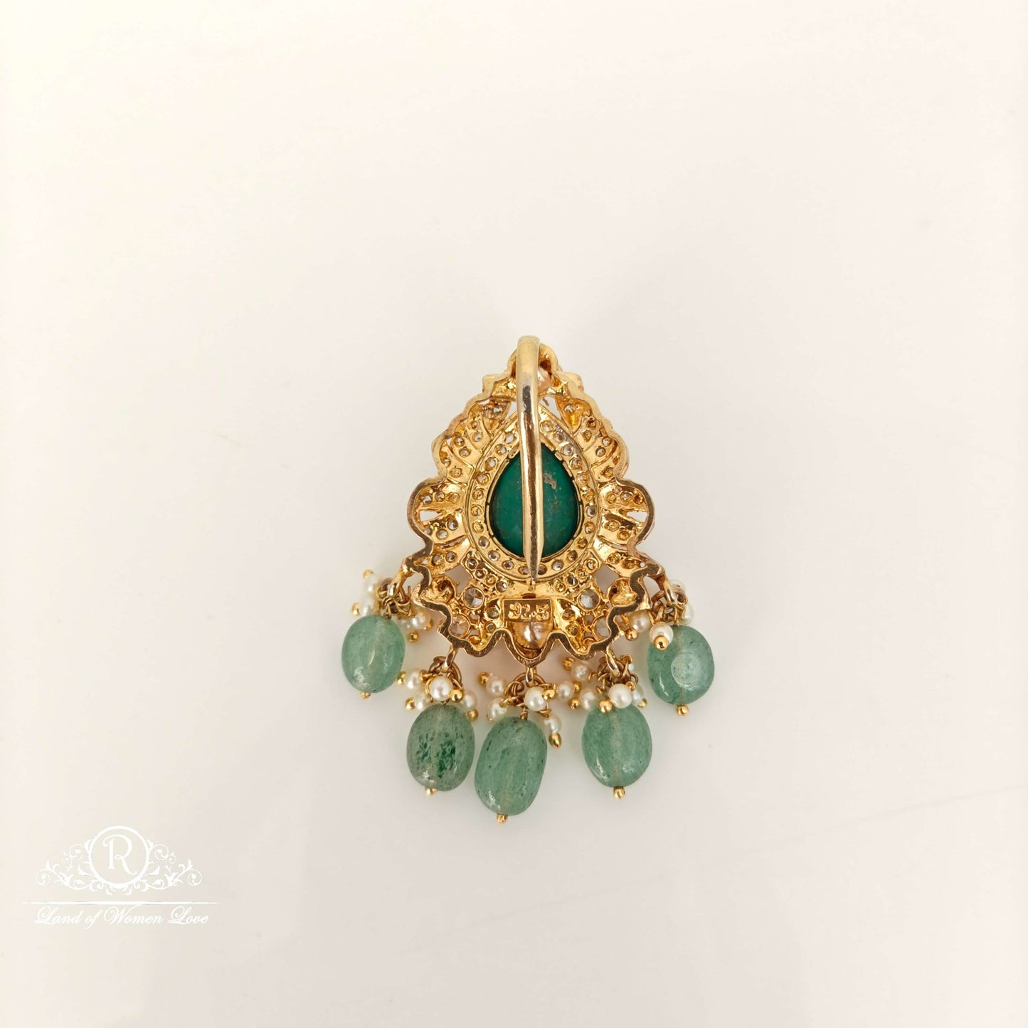 White stones Silver pendant-RCH622