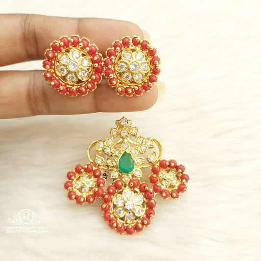 earrings silver coral locket with earrings-d019s771 coral 92.5 silver ramala jewelry / ramala collections