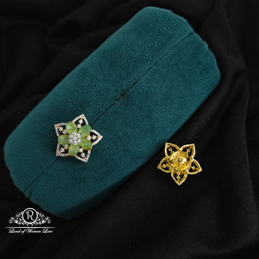 92.5 Silver Amaya Beads flower design Studs-RCDS0150