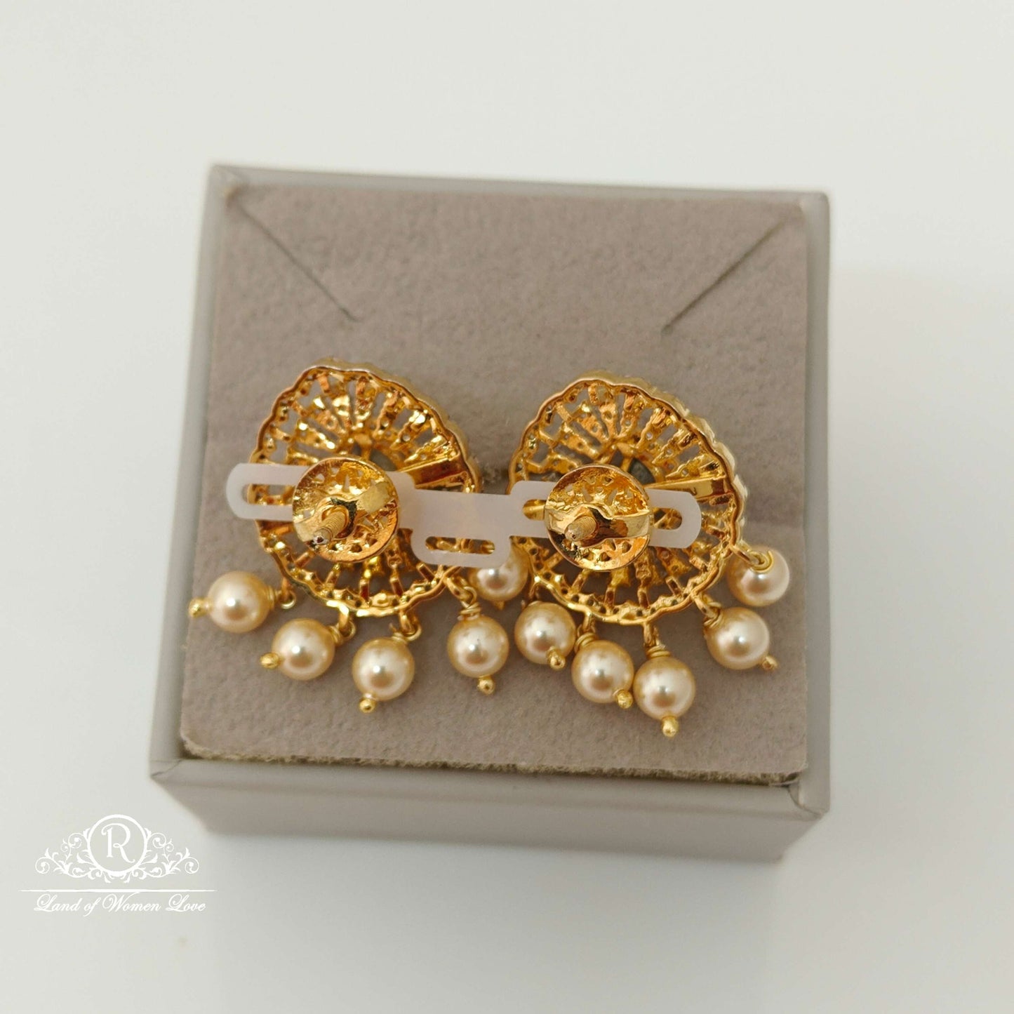 Silver Diamond Replica Design CZ-Stones Earrings-RCCP100