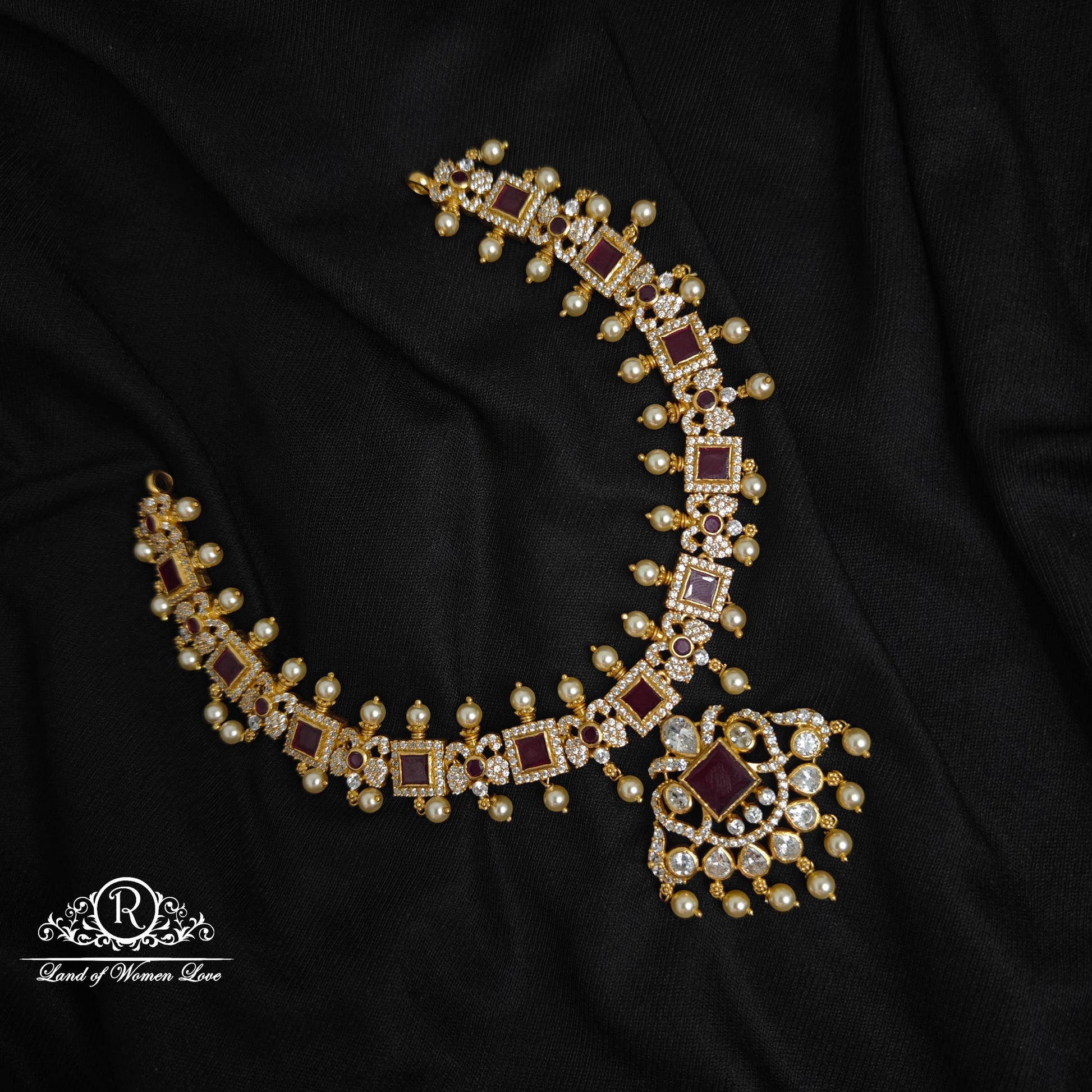 necklace 92.5 silver cz- stones necklace-rc89-60m10 cz 92.5 silver ramala jewelry / ramala collections