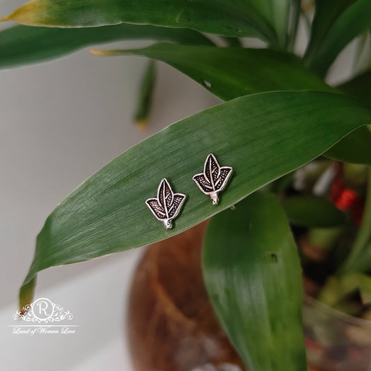 stud silver leaf model kids earring -rchs20 92.5 silver ramala jewelry / ramala collections