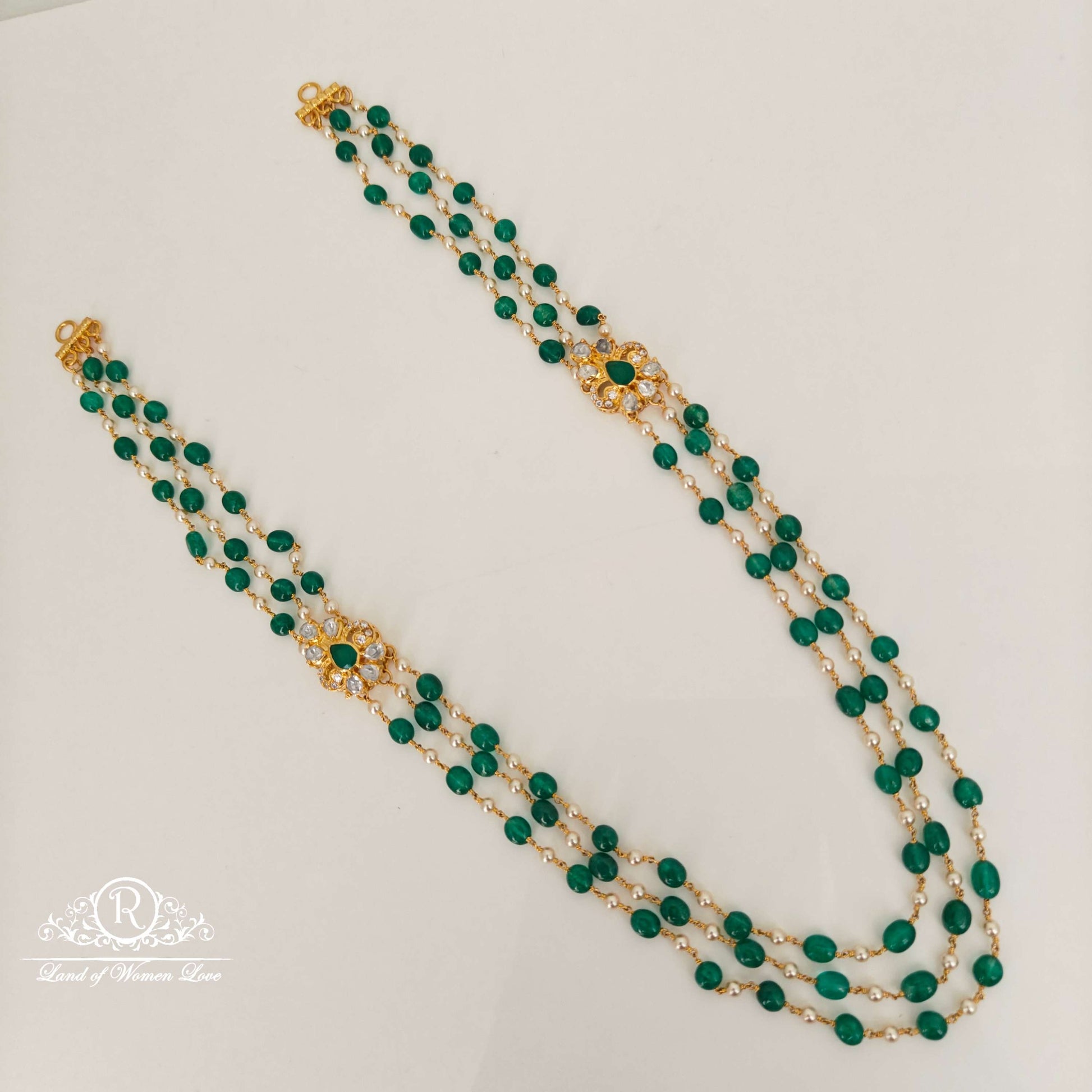 original swaraj ki pearls side lockets beads mala-rcah07 92.5 silver ramala jewelry / ramala collections