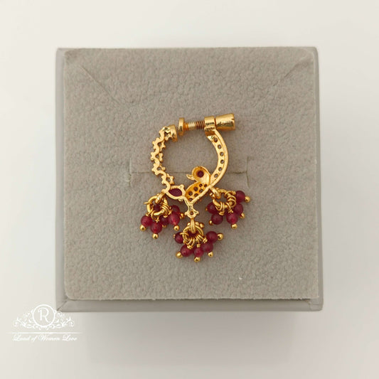 Silver Peacock Design Nose Pin-RCJR662