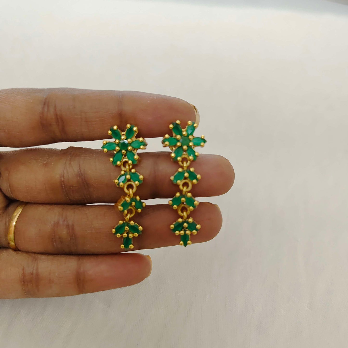 earrings silver green stone earrings -rca136 92.5 silver ramala jewelry / ramala collections