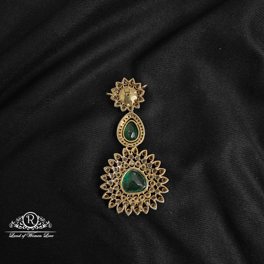 92.5 Silver Victorian Green locket-RCM163