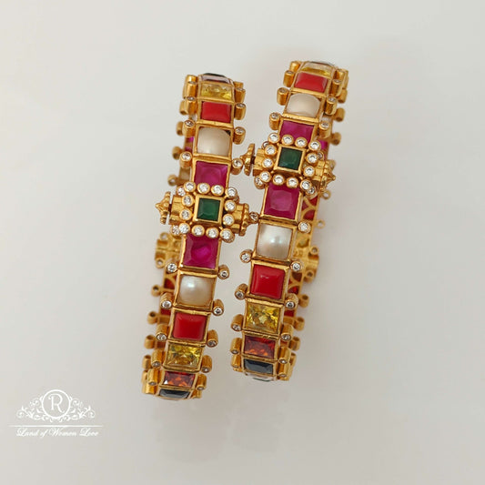 bangle silver navaratna stones design bangles-rccp24 navaratna 92.5 silver ramala jewelry / ramala collections