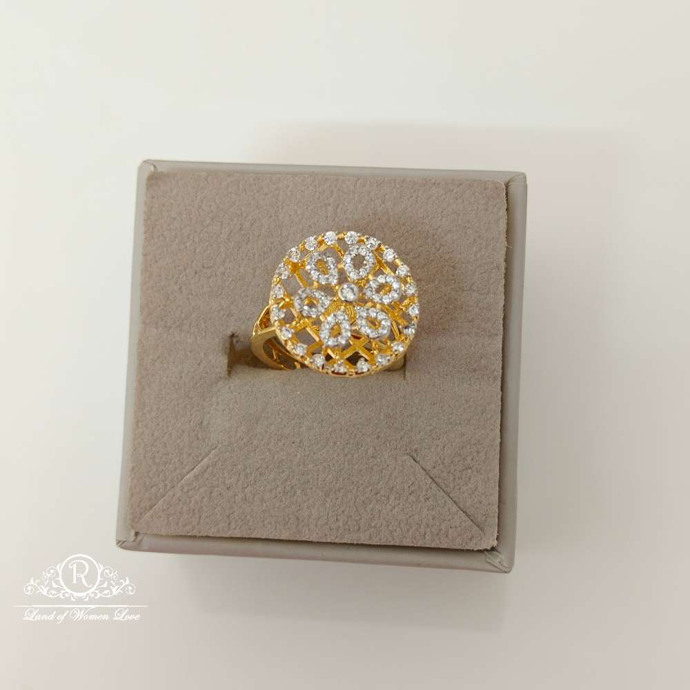 Silver Diamond Replica Design CZ-Stones Finger Ring-RCCP104