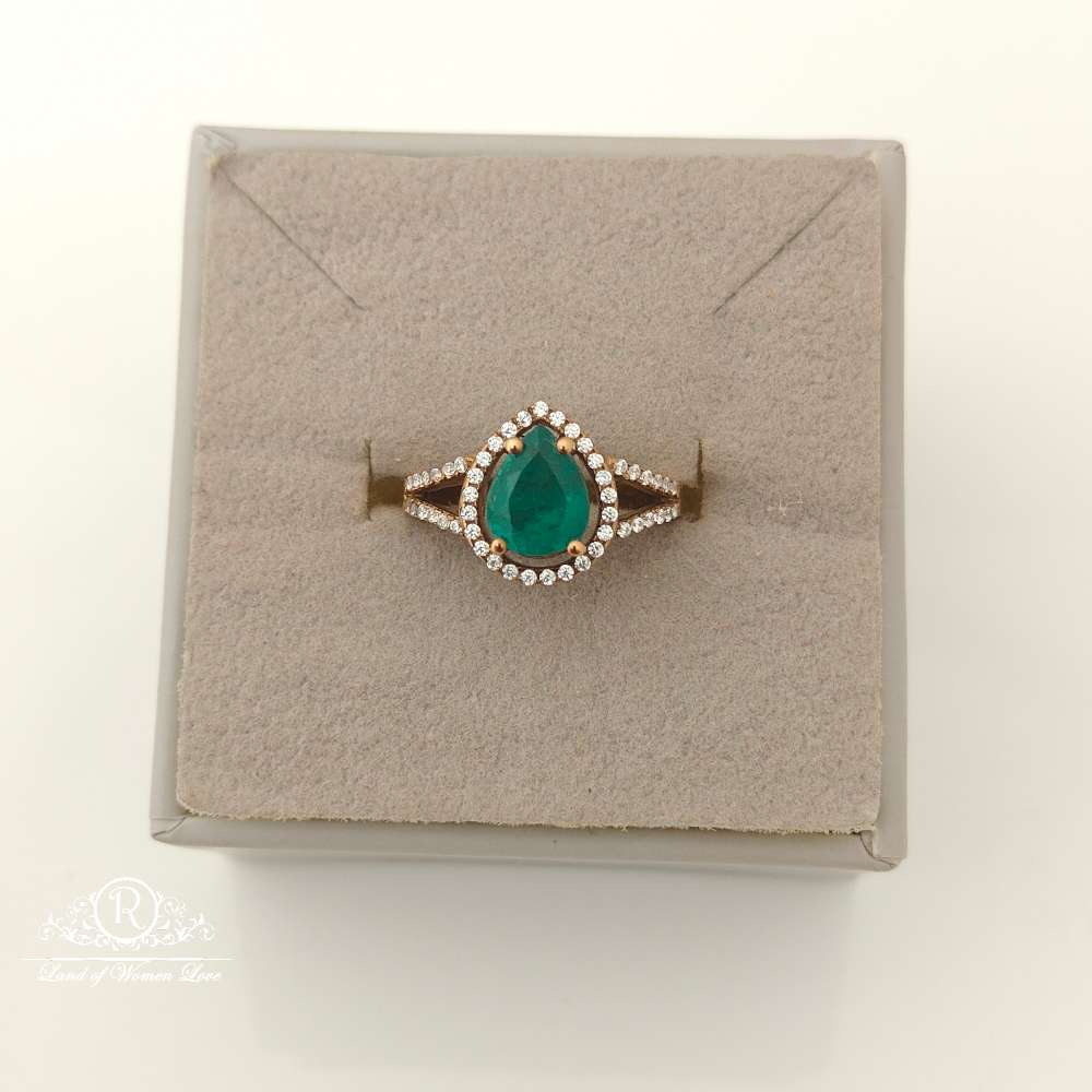ring silver green stone design finger ring-rcmj185 92.5 silver ramala jewelry / ramala collections