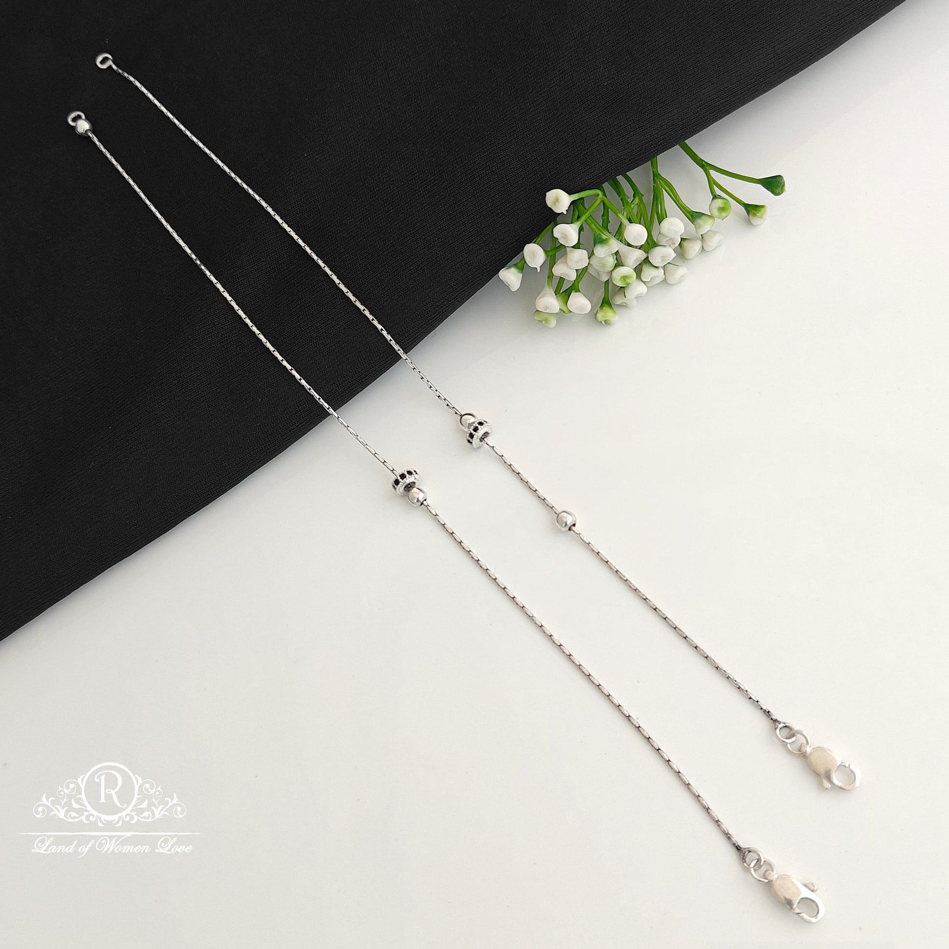 silver anklets -rcra118 92.5 silver ramala jewelry / ramala collections