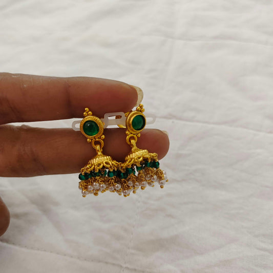 Silver hanging jhumkas- RCJR364