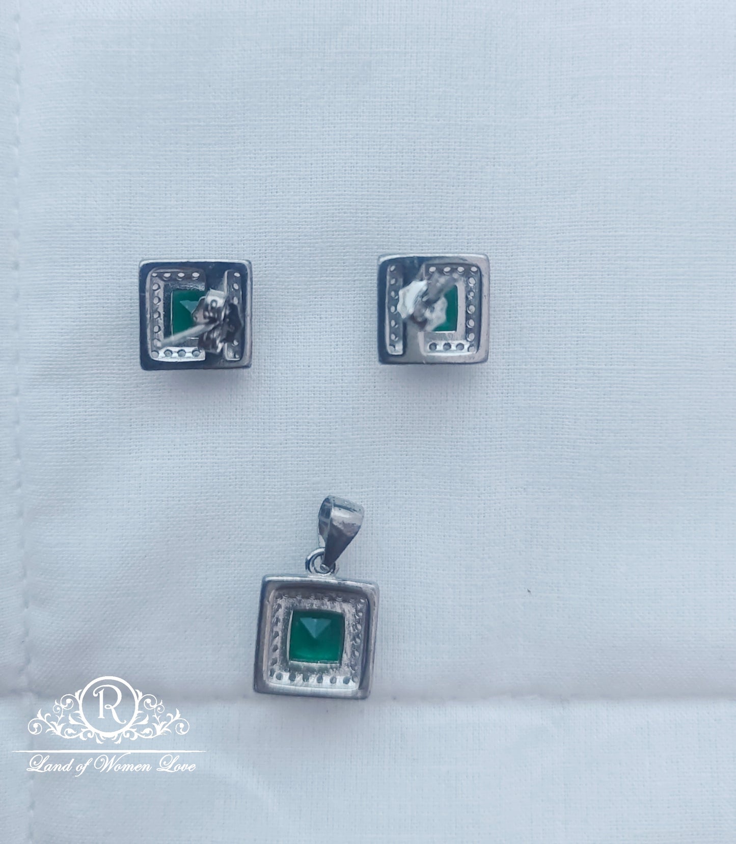 Silver earrings with pendent designs -RCG014