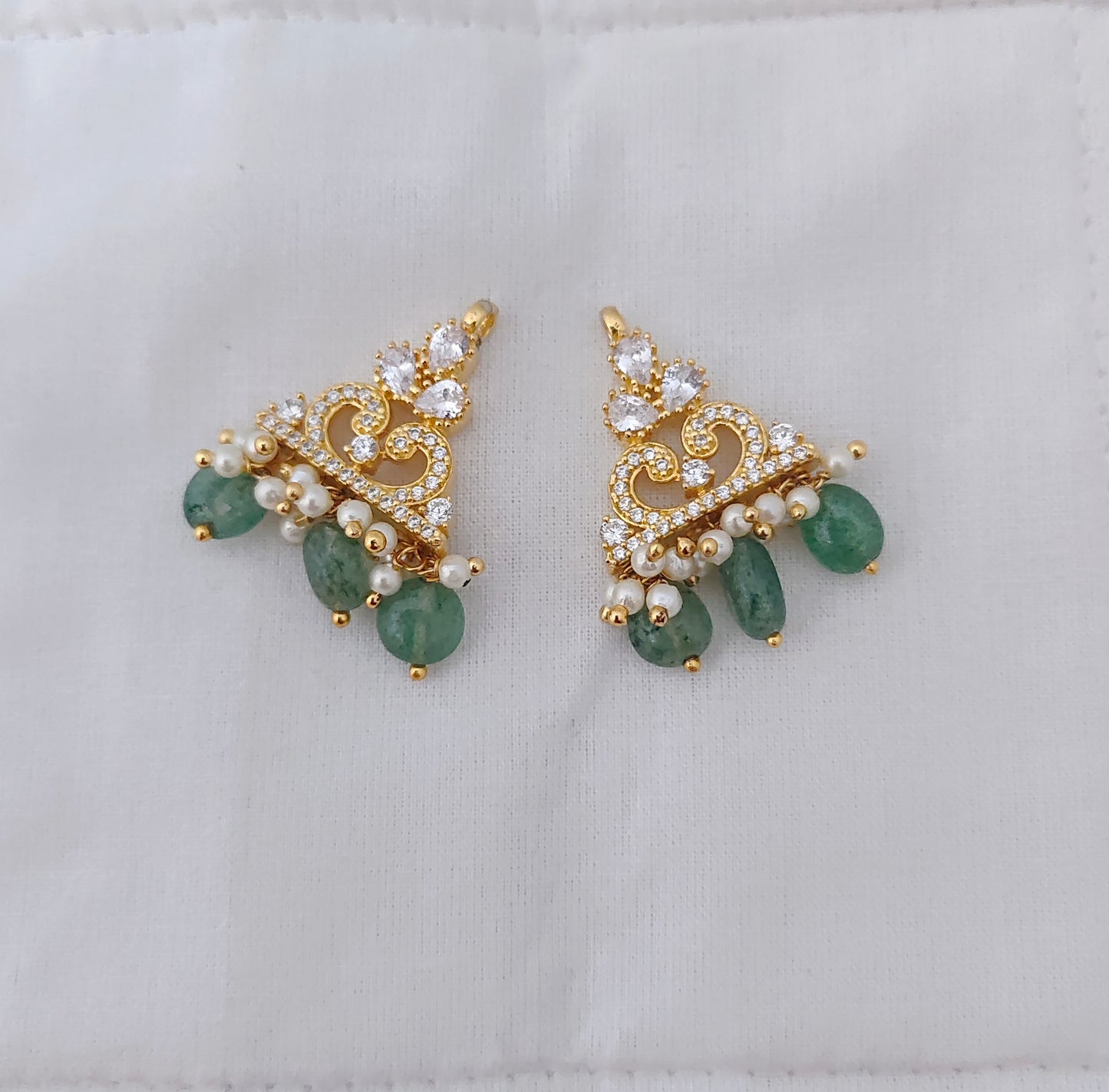 silver cz-gold polish side lockets design -rcd229 cz 92.5 silver ramala jewelry / ramala collections