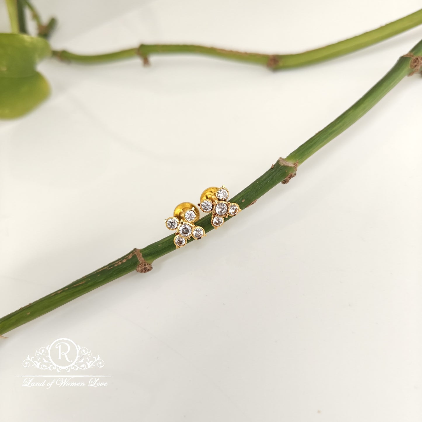 earrings 92.5 silver simple and cute earrings - rck292-2 92.5 silver ramala jewelry / ramala collections