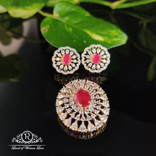 earrings silver diamond finishing earrings with locket set -rct139 cz 92.5 silver ramala jewelry / ramala collections