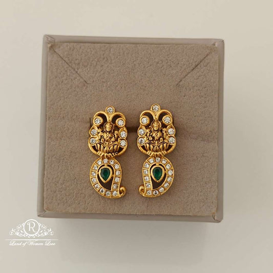 earrings silver lakshmi devi design earrings-rcm885 92.5 silver ramala jewelry / ramala collections