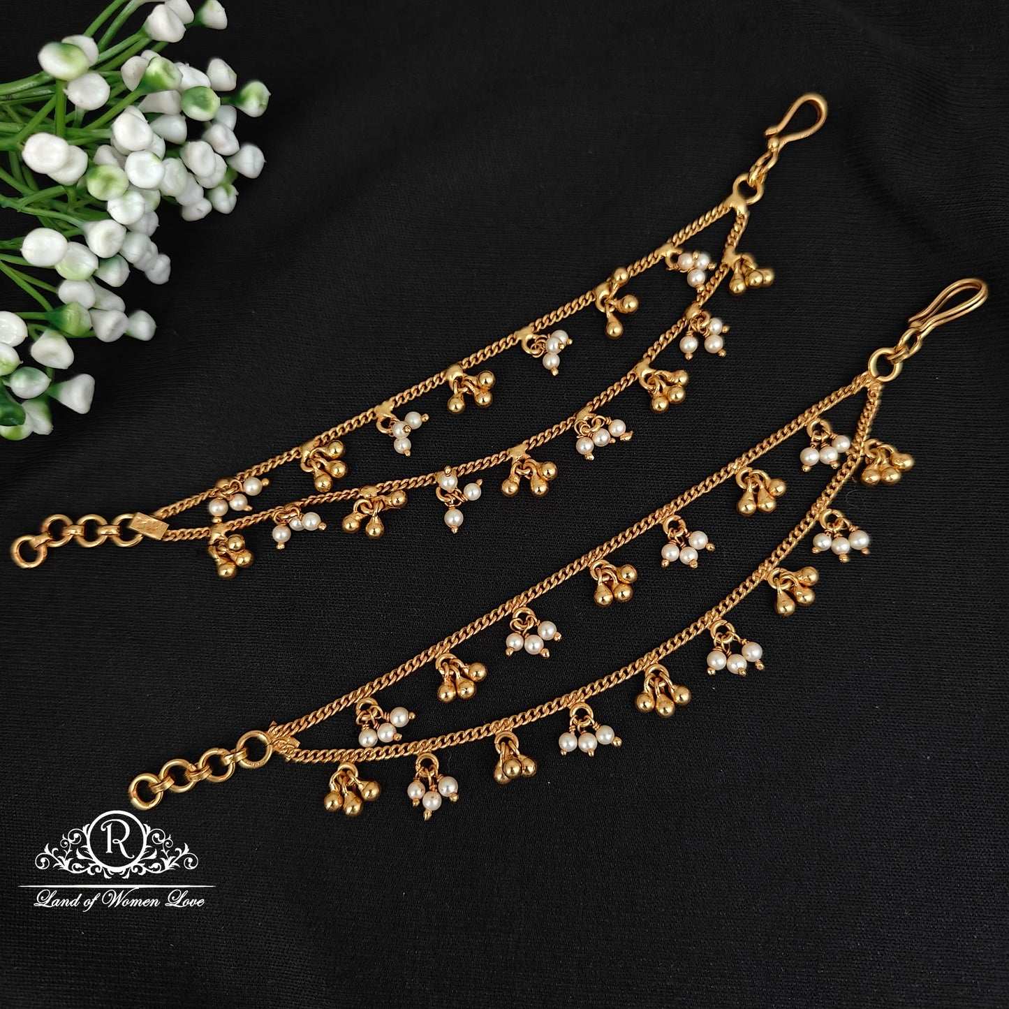 92.5 silver simple and cute Ear chains - RCBG038