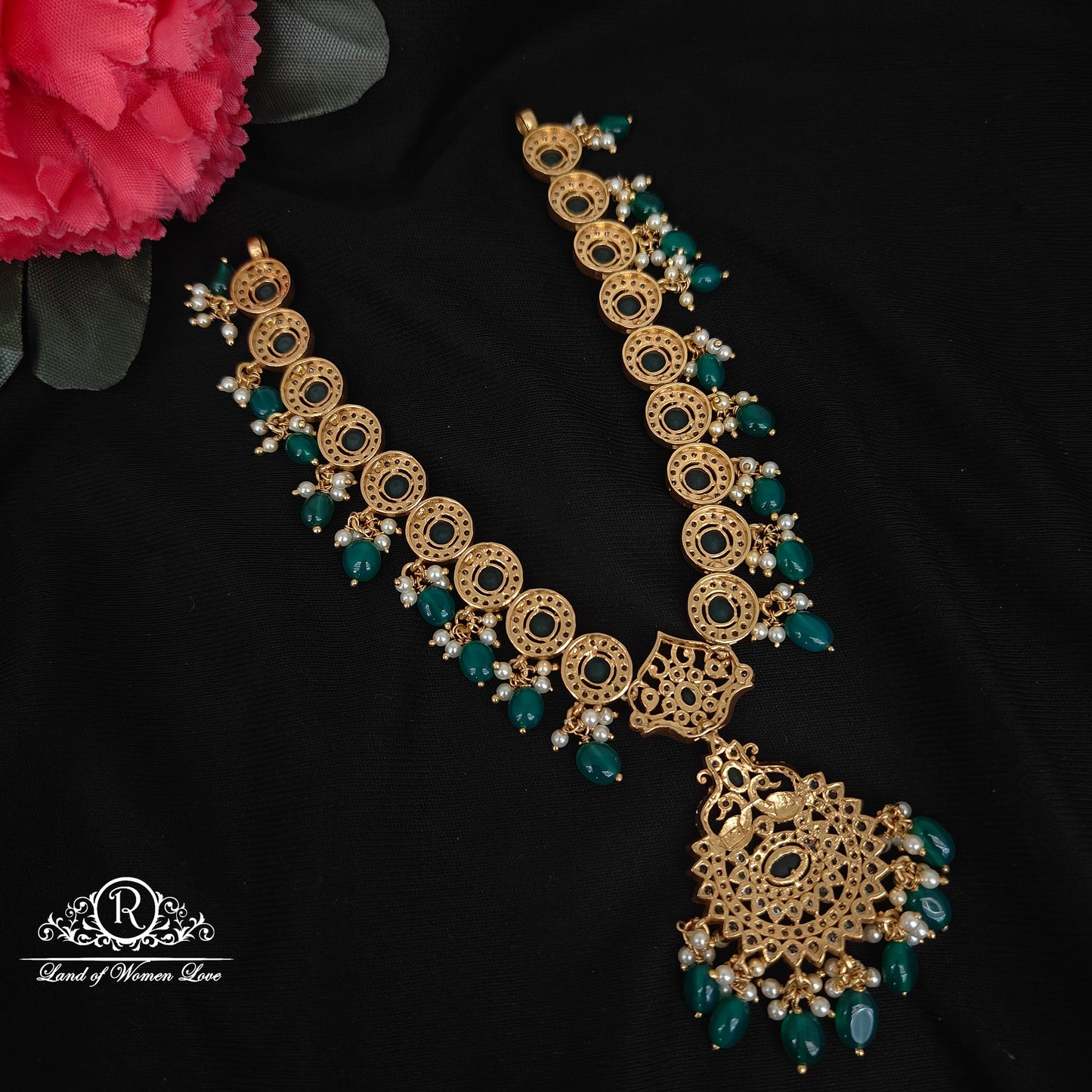 92.5 silver simple and Cute Necklace with beads hangins-RCL65